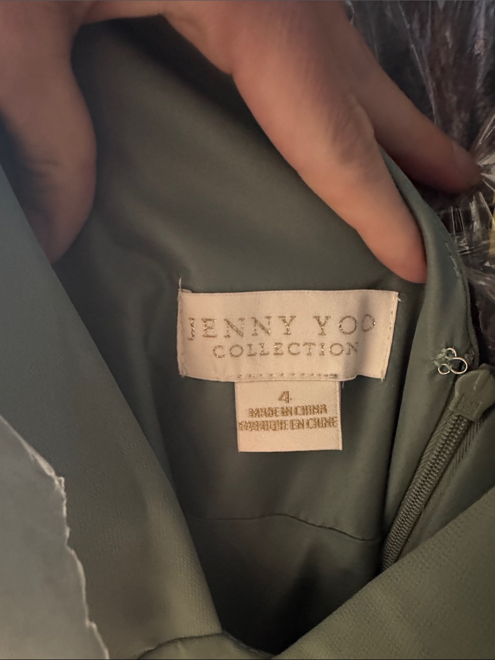 NEW Jenny Yoo Collection Jude Eucalyptus V-Neck Green Evening Dress Luxe Chiffon - Picture 2 of 5
